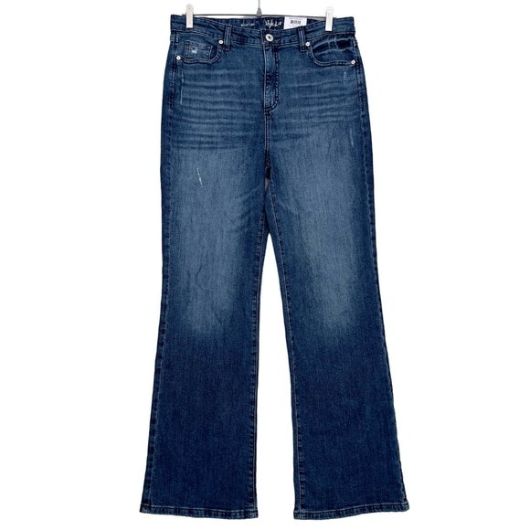 STYLE & CO Mid Rise Boot Leg Jeans Size 12 33W NWT Lonesome Blue 0149 . - Picture 10 of 10